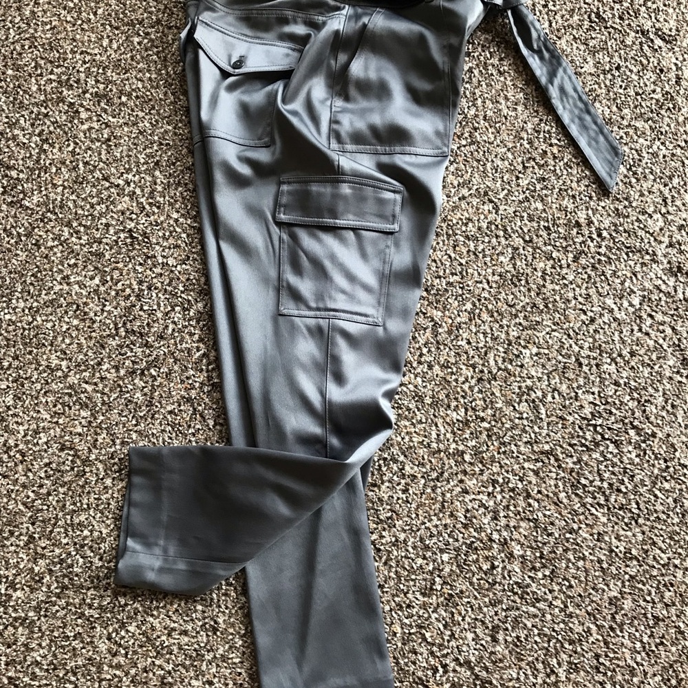 White House Black Market Satin Cargo Tapered Pant